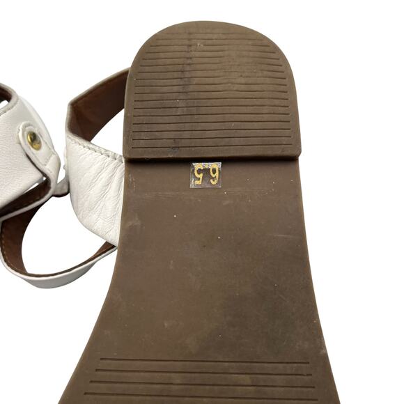 Steve Madden Dina Ankle Strap Leather Flat Sandals White Size 6.5M - Picture 8 of 9